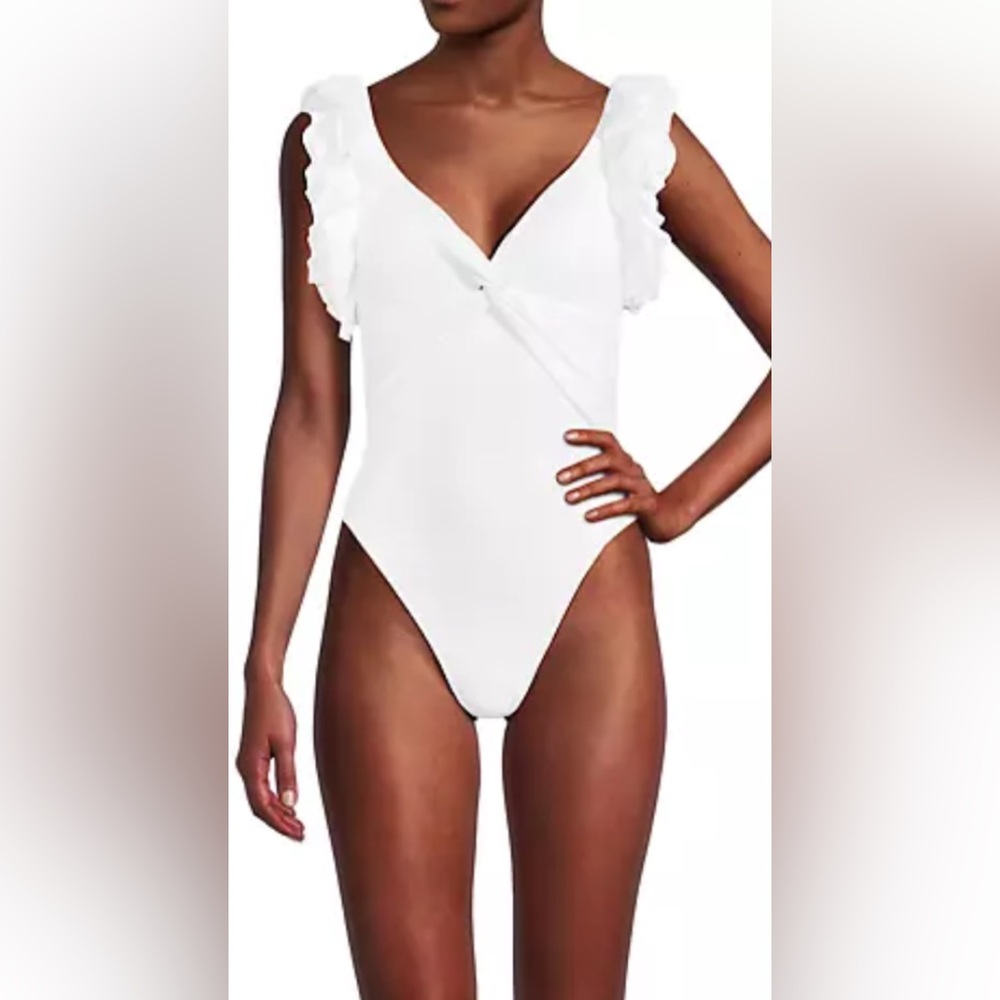 NWT Lilly Pulitzer size 10 White Ruffle Stevie Kate One-Piece Swimsuit